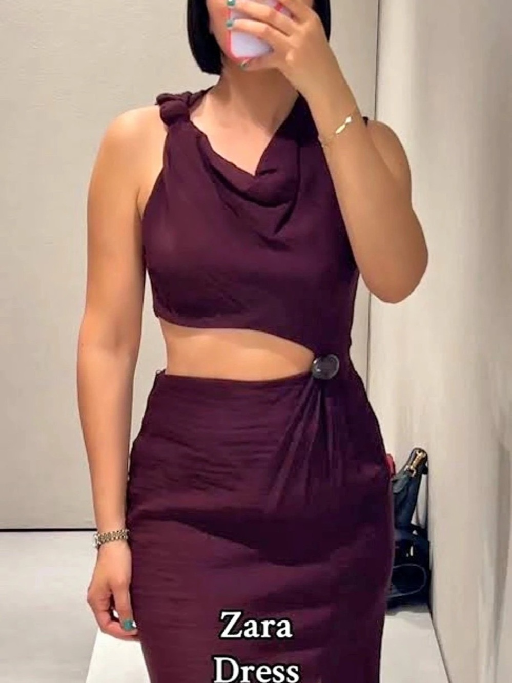 Zara Purple Draped Maxi Dress